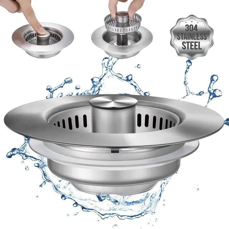 🔥LAST DAY 53% OFF-Upgraded 3 in 1 Kitchen Sink Drain Strainer