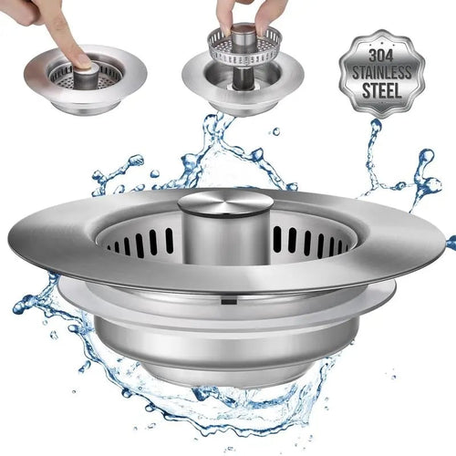 🔥LAST DAY 53% OFF-Upgraded 3 in 1 Kitchen Sink Drain Strainer