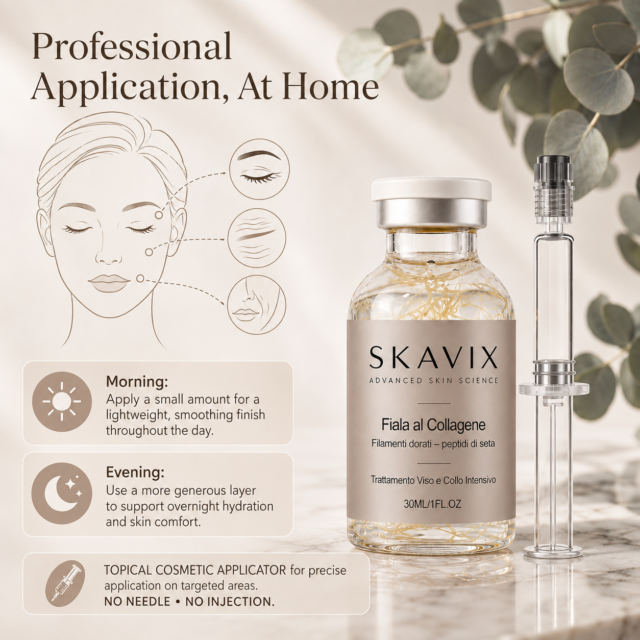Skavix Silk Peptide Firming Serum with Marine Collagen