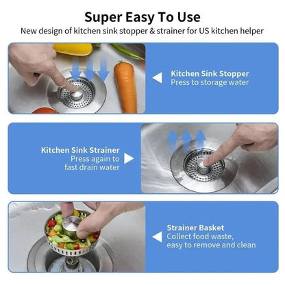 🔥LAST DAY 53% OFF-Upgraded 3 in 1 Kitchen Sink Drain Strainer